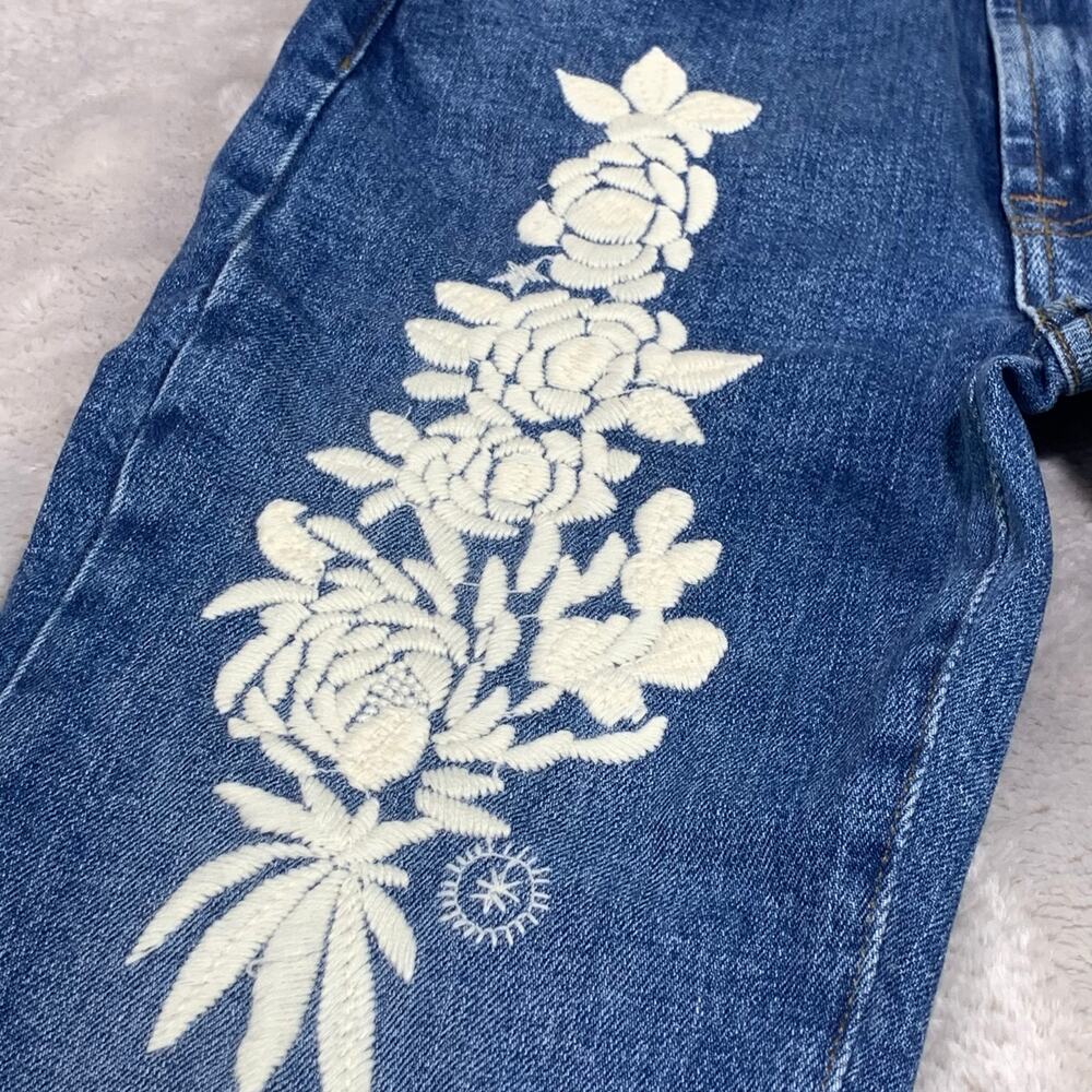 NWT 7 For All Mankind Jeans Easy Slim Embroidered Womens 24 Boho Festival $278 - Picture 7 of 16